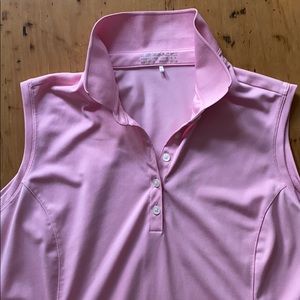 Nike pink sleeveless fitted large golf shirt